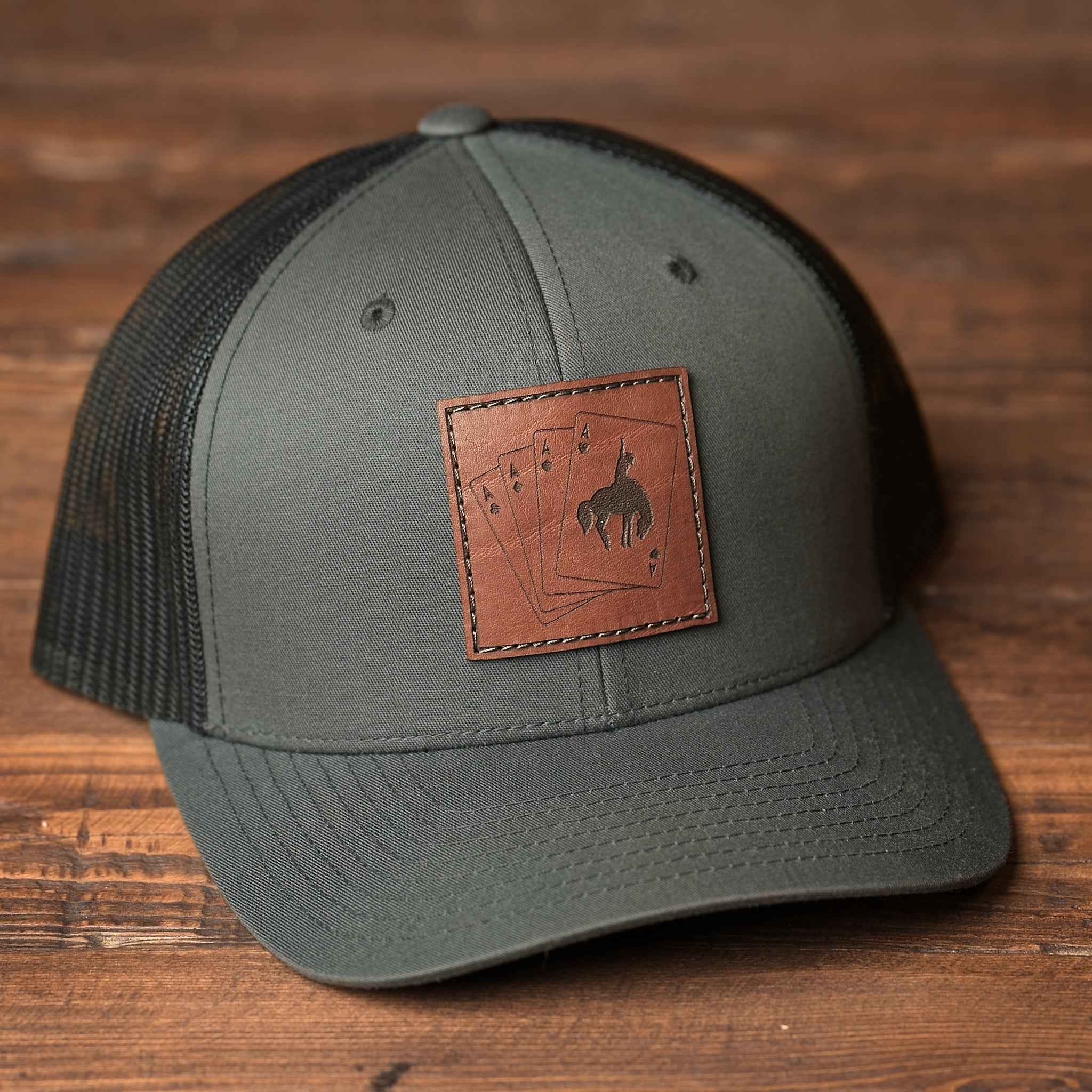 4 Aces Leather Patch Hat